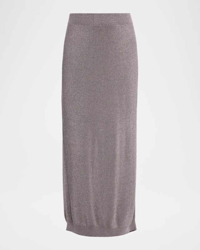 Sparkling Cotton Rib Maxi Skirt